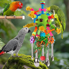 Parrot Toys Bird Toys Perch Pullable Stainless Steel Spoons Colorful Acrylic - Image 7