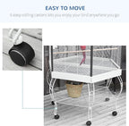 PawHut 44" Hexagon Covered Canopy Portable Aviary Flight Bird Cage - Image 3