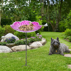 MUMTOP Glass Bird Baths for Outdoors, 12 Inch Bird Bath Bowl - Image 8