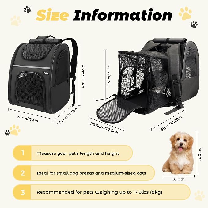 Zavothy Cat Backpack Carrier, Expandable Airline Approved Pet Backpack - Image 2