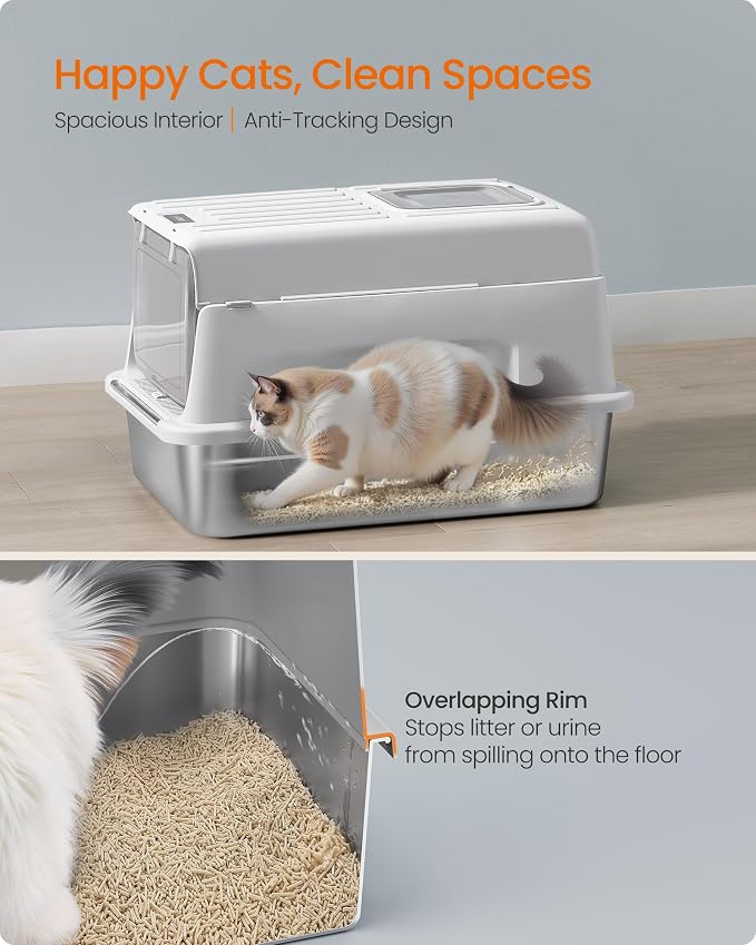 Feandrea Stainless Steel Cat Litter Box - Image 4