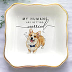 Custom Pet Portrait Watercolor Ring Dish, My Humans Are Getting Married Jewelry by Anniversaree