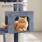 Cat Tree with Cat Condo and Two Hammocks, Cat Tree with Scratching Posts and - Image 6