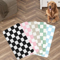 Checkered Dog Food mat, Non-Slip Sole Absorbent Dog and Water Bowl mat by Anpuimult