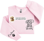 Custom Dog Mom Sweatshirt, Personalized Line Art Portrait Dog Hoodie, - Image 3