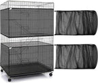 Shappy 2 Pieces Adjustable Bird Cage Seed Catcher Birdcage Cover Nylon Mesh by Shappy