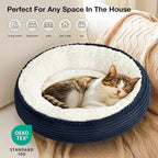 Love's cabin Round Donut Cat and Dog Cushion Bed, 20in Pet Bed - Image 6
