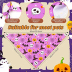 Weewooday 50 Pcs Halloween Dog Bandanas Bulk Pumpkin Ghost Bandanas - Image 3
