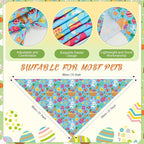 Abbylike 50 Pcs Easter Dog Bandanas Bulk Bunny Egg Carrot Bandanas - Image 3
