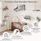 NUNU LAB 7-in-1 Wall Mounted Cat Climber Set, Cat Wall Furniture Set - Image 2