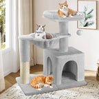 Allewie 29.5in Indoor Cat Tree, Padded Perch, and Hanging Ball, Suitable - Image 2