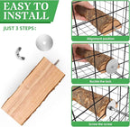 2PCS Natural Wood Bird Perch Platform - Image 5