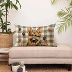 German Shepherd Dog Lumbar Decorative Throw Pillow Cover 12x20, Rectangular Paw - Image 6