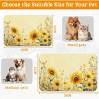 Yellow Floral Feeding Mat, Sunflower Absorbent Quick-Dry Cat Dog Food and Water - Image 6