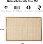 FUKUMARU Cat Scratcher Mat, 23.6 X 15.7 Inch Natural Sisal Cat Scratch Mats - Image 2