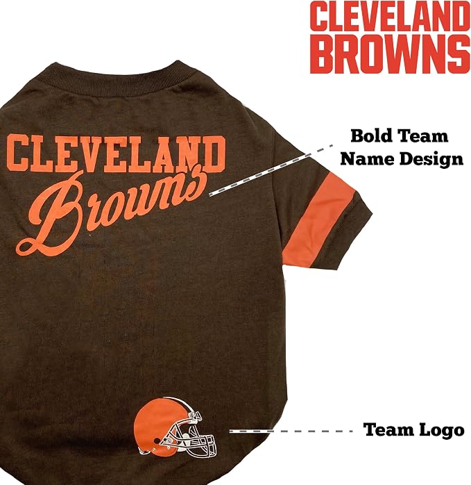Pets First NFL Cleveland Browns Dog & Cat T-Shirt, Large. Football PET TEE - Image 5