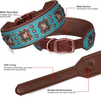 PET ARTIST Upgrade Padded Leather Dog Collar, 2 inch Wide Genuine Leather Dog - Image 5