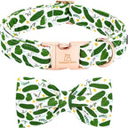 Lionheart glory Dog Bow Collar Cucumbers Print Dog Collar by LionheartGlory