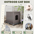 Cat Litter Box Enclosure, Plastic Hidden Litter Box Side Table - Image 7