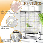 Daoeny Bird Cage Seed Catcher, Large Bird Cage Cover, Adjustable Soft Airy - Image 4