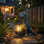 Lyeasw Solar Dog Statues with Lantern – Waterproof Outdoor Dog Figurines - Image 3