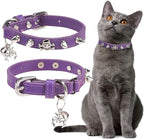 EXPAWLORER Leather Cat Collar for Girl Boy- Adjustable Pet Collar by EXPAWLORER