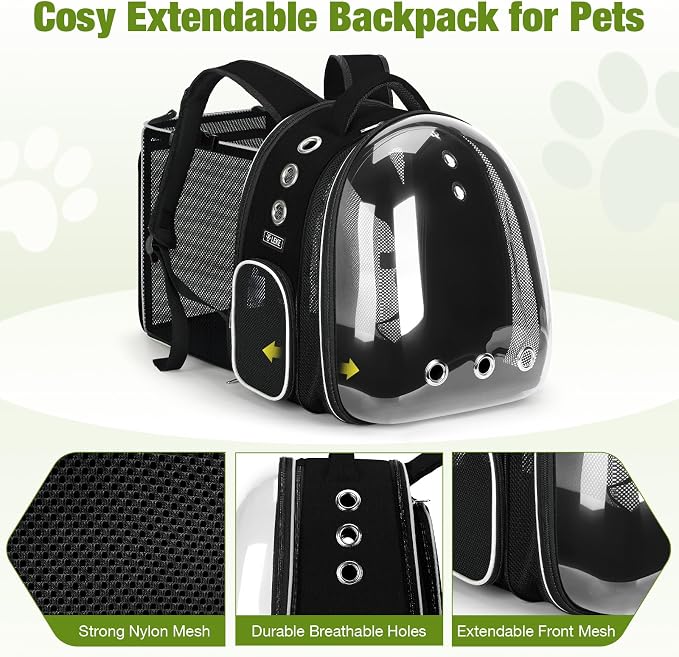 Lekereise Cat Backpack Carrier, Expandable Large Space Cat Bubble Backpack - Image 3