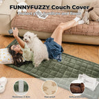 FUNNY FUZZY Pet Couch Covers for Sofa, Washable Dog Couch Cover Protector for - Image 2