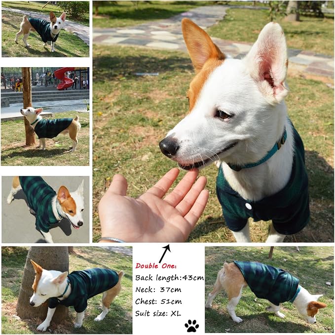 Koneseve Dog Shirt Pet Plaid Clothes T-Shirt - Image 7