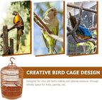 VILLCASE Round Bird Cage for Small Birds, 9.8" X 17.6 “ Plastic Travel Carrier - Image 9