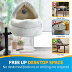 Cat Desk Bed with Scratching Post – Elevated Modern Perch - Image 6