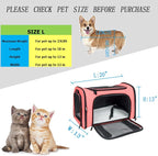 Soft Sided Carrier for Small Medium Cats Dogs, Removable Pad Collapsible Travel - Image 4