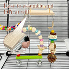5-in-1 Parakeet Toys Set: Detachable Bird Playground - Image 3