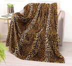 Bnuitland Leopard Print Fleece Flannel Throw Blanket, 300 GSM Double Sided by BNUITLAND