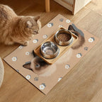 Cat Feedings Mats 20x12 inch Cute Cat Print Pet Bowl Placemat Non Slip Mat - Image 2