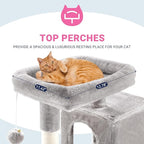 Allewie 29 Inches Cat Tree Tower/Plush Perches Platform/Condo/House/Sisal - Image 4