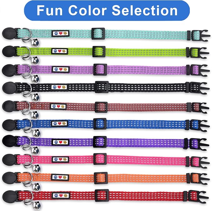 Pawtitas Reflective Purple Cat Collar - Image 7