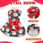 Pohshido Christmas Dog Dress, Winter Holiday Santa Claus Skirt - Image 4