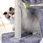 37.4" Cat Tree Tower with Twin Cat Condos - Image 4