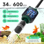 AQQA Fish Tank Cleaner, 34W 600GPH DC Gravel Vacuum - Image 2