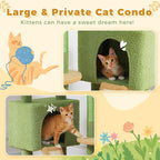 PETEPELA Floor to Ceiling Cat Tree, Adjustable 90.5''-100.4'' Cat Tower Cactus - Image 7