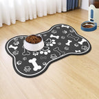 Dog Cat Food Mat, Rapid Absorbent Pet Feeding Mat, Bone Shaped Dog Placemat by VoanosHome