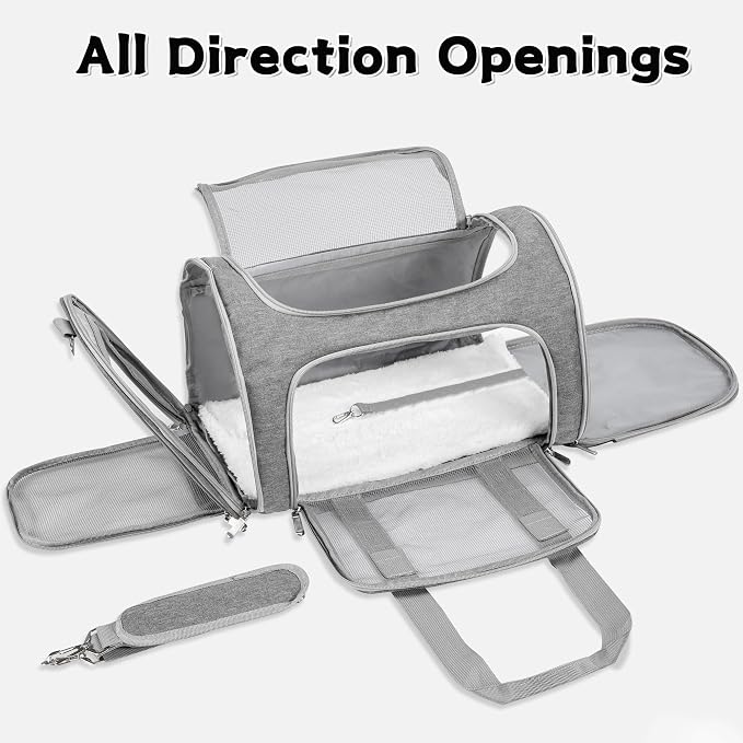 Soft-Sided Cat/Dog/Pet Carrier, Collapsible Pets Travel Carriers - Image 2