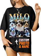 IZI POD Custom Dog Shirt for Women, Personalized Pet Face Photo Shirt, Bootleg by IZI+POD