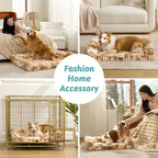 Cute Dog Bed for Medium Dogs, Faux Rabbit Fur Orthopedic Foam Dog Bed - Image 4