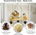 Bird Swing for Cage with Chew Toys, 3 Sisal-Wrapped Parrot Perches & Stable - Image 4