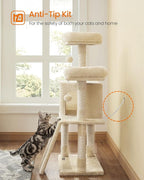 Feandrea Cat Tree, 45.3-Inch Cat Tower, Plush Condo - Image 6