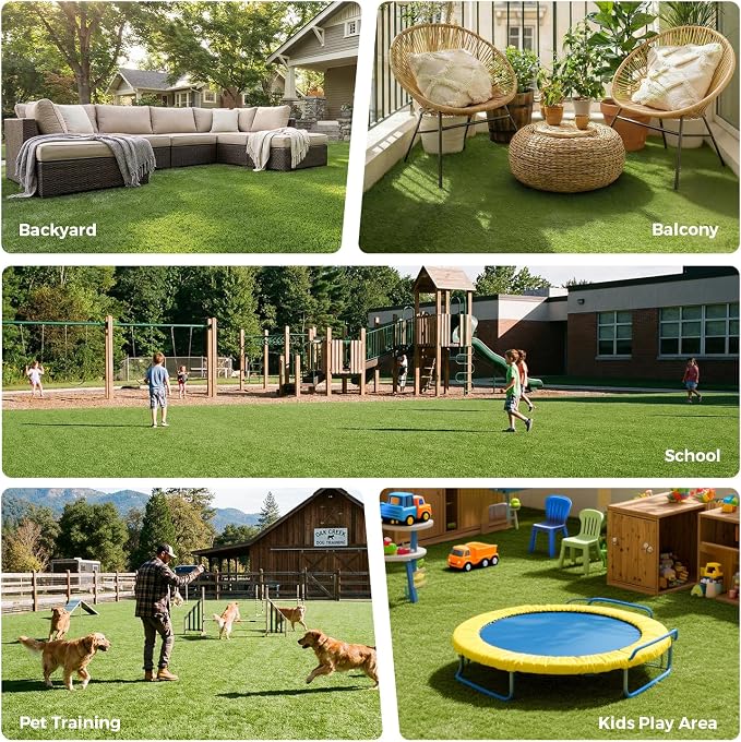 Artificial Grass Rug Indoor Outdoor, 6 x 10FT Faux Grass Turf - Image 9