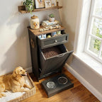 21’’W Dog Feeding Station with Storage, Tilt Out Dog Food Cabinet with Drawer - Image 7