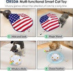 ORSDA Interactive Cat Toys for Indoor, 4 in 1 Automatic Cat Toy for Kitten - Image 2